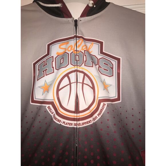 SOCAL Hoops Basketball Hoodie Sweatshirt Youth M Full Zip - Picture 3 of 15